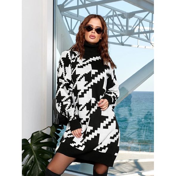 Сукня вільна кроя в'язана чорна 9025, Колір: Чорний, Розмір: 42-46, фото , зображення 3