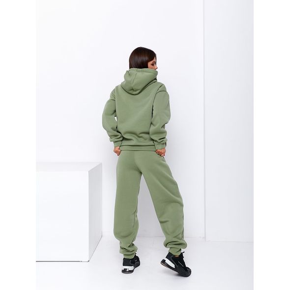 Женский спортивный костюм теплый оливка кофта и штаны  581-5281, Цвет: Оливковый, Размер: S-M (42-44 UKR), фото , изображение 2