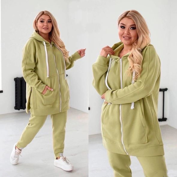 Женский спортивный костюм большого размера фисташка 356, Цвет: Фисташковый, Размер: 50-52 UKR, фото 