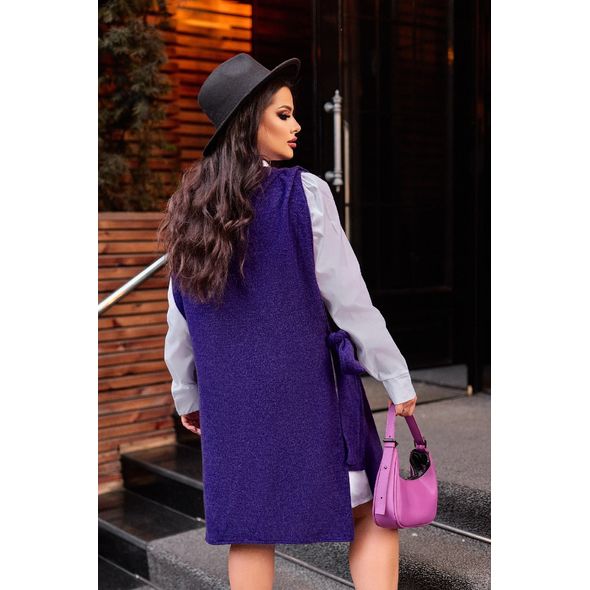 Женский комплект платье и рубашка цвет фиолетовый 2000, Цвет: Фиолетовый, Размер: 54-56 UKR, фото , изображение 2
