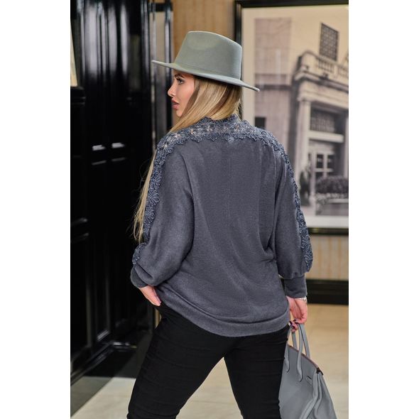 Женская красивая кофта модная джинс 784, Цвет: Джинс, Размер: 48-52 UKR (One size), фото , изображение 2