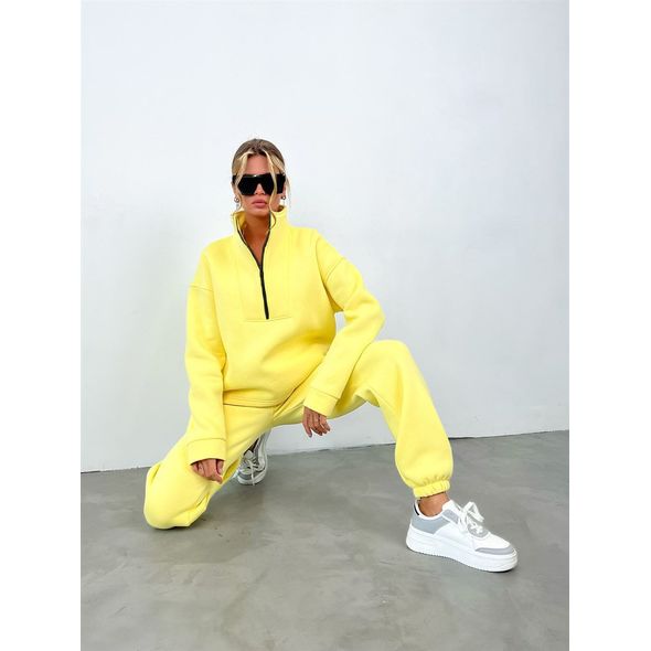 Женский спортивный теплый на флисе желтый 1967, Цвет: Желтый , Размер: S-M (42-44 UKR), фото 