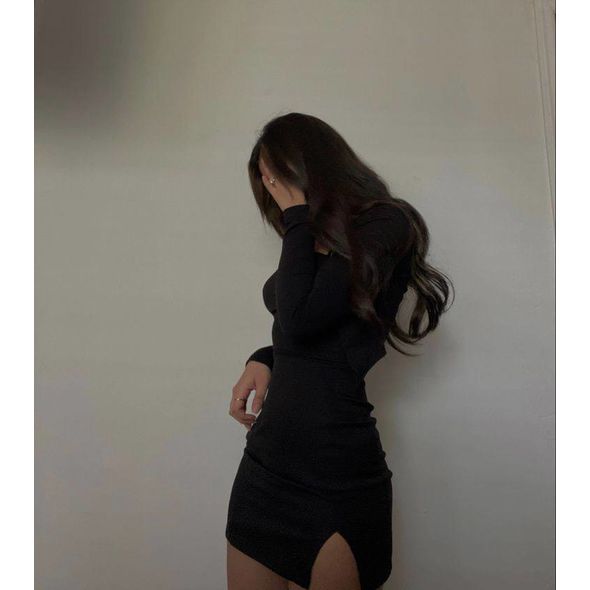 Платье мини с длинным рукавом черное 1370, Цвет: Черный, Размер: S-M (42-44 UKR), фото , изображение 3