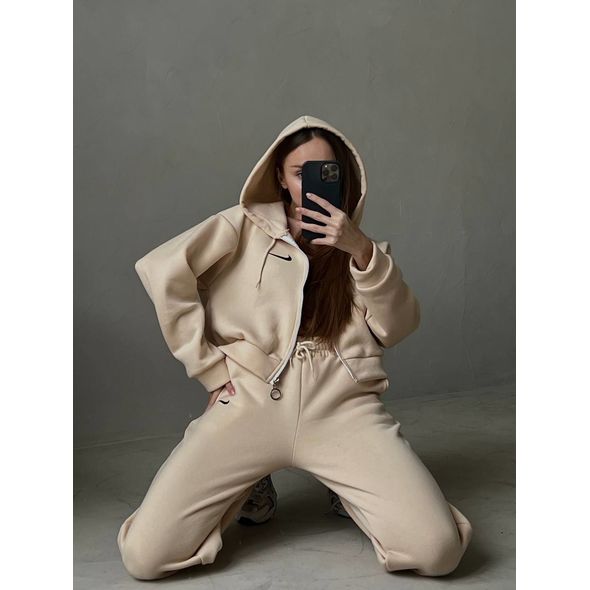 Женский костюм спортивный бежевый 1356, Цвет: Бежевый, Размер: S-M (42-44 UKR), фото 