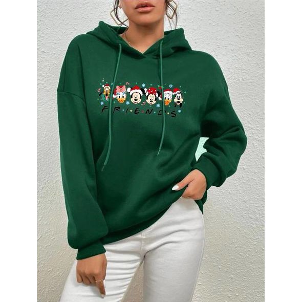 Женский худи изумрудный Новогодний 353/1353, Цвет: Изумруд, Размер: 42-46 UKR (One size), фото 