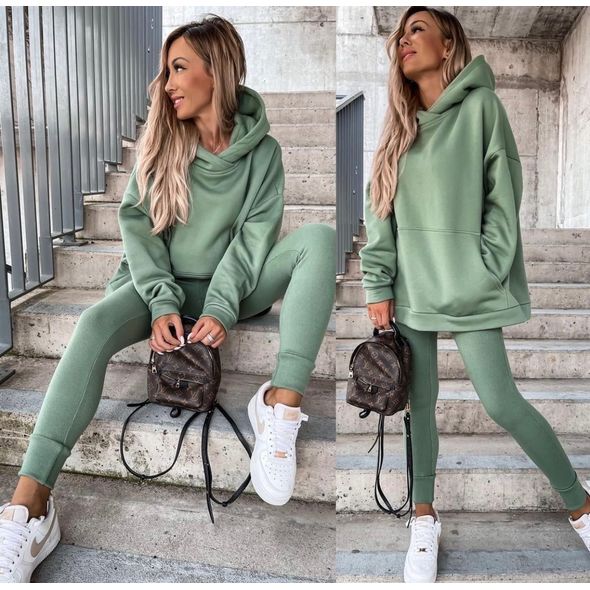 Жіночий спортивний костюм стильний оливка #224, Колір: Оливковий, Розмір: s-m, фото 