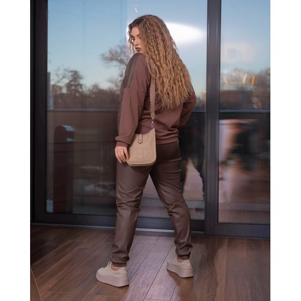 Женский костюм капучино большого размера 806, Цвет: Капучино, Размер: 58-60 UKR, фото , изображение 2