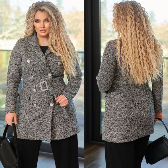 Женское пальто-платье короткое с длинным рукавом с41716.1, Размер: 54-56 UKR, фото 