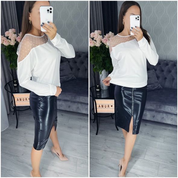 Женский свитер белый красивый 831/1831, Цвет: Белый, Размер: 42-46 UKR (One size), фото 