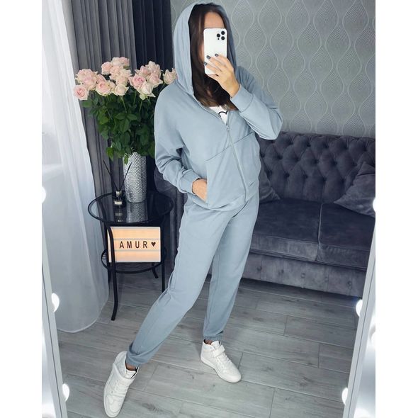 Женский спортивный костюм серый 344/ 1344, Цвет: Серый, Размер: 42-46 UKR (One size), фото , изображение 2