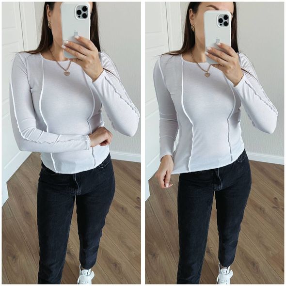 Женский тонкий гольф белый 356/1356, Цвет: Белый, Размер: 42-46 UKR (One size), фото 