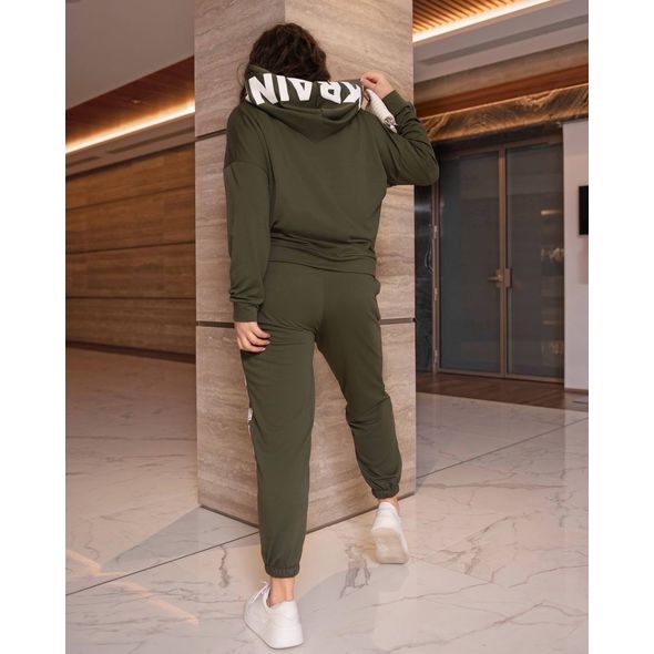 Женский спортивный костюм большого размера хаки 424, Цвет: Хаки, Размер: 50-52 UKR, фото , изображение 2