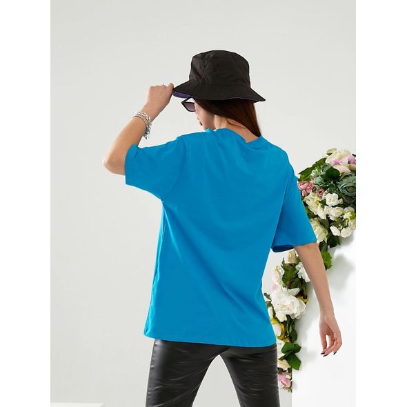 Жіноча футболка блакитна 10038, Колір: Блакитний, Розмір: S, фото , зображення 2