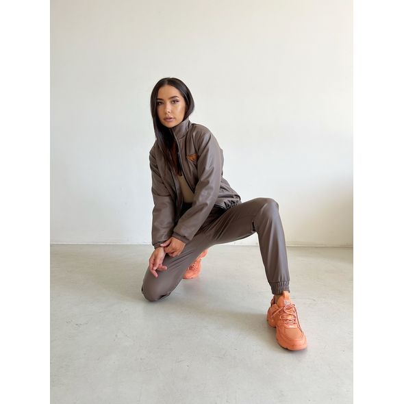 Женский костюм модный из эко-кожи мокко 22025, Цвет: Мокко, Размер: S-M (42-44 UKR), фото 