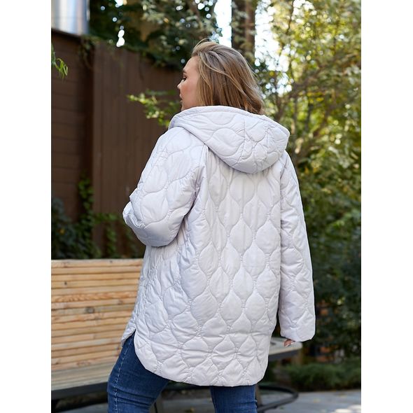 Жіноча куртка коротка сіра з капюшоном 23029, Колір: Сірий, Розмір: s-m, фото , зображення 2