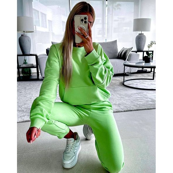 Женский прогулочный костюм зеленый 30390, Цвет: Зеленый, Размер: S-M (42-44 UKR), фото 