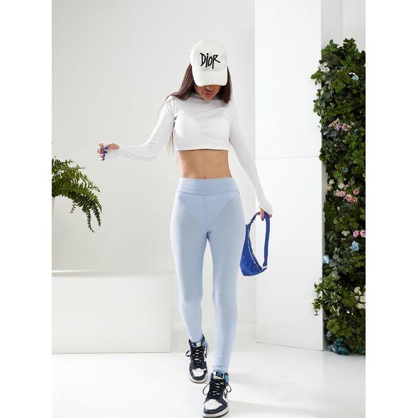 Жіночі лосини модні блакитні 646, Колір: Блакитний, Розмір: s-m, фото 