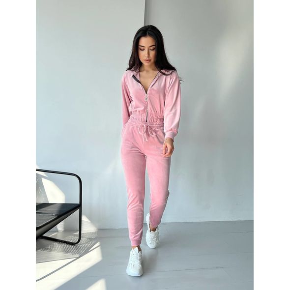 Женский велюровый костюм спортивный пудра 10364, Цвет: Пудра, Размер: L (46 UKR), фото 