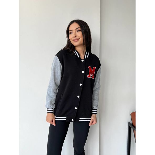 Жіночий бомбер модний чорний 10368, Колір: Чорний, Розмір: s-m, фото , зображення 4