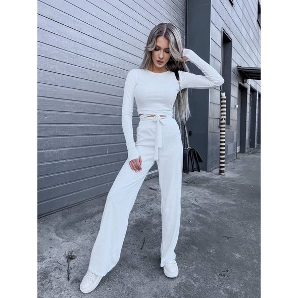 Женский трикотажный костюм белый на лето 10361, Цвет: Белый, Размер: S (42 UKR), фото , изображение 2