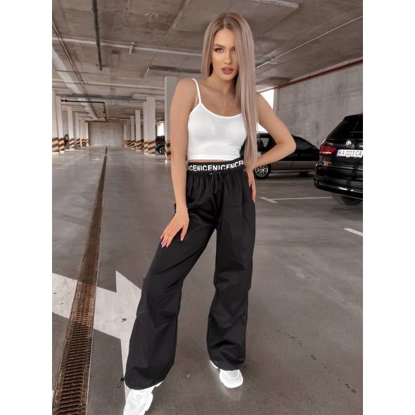 Женские спортивные штаны черные 10382, Цвет: Черный, Размер: S-M (42-44 UKR), фото 