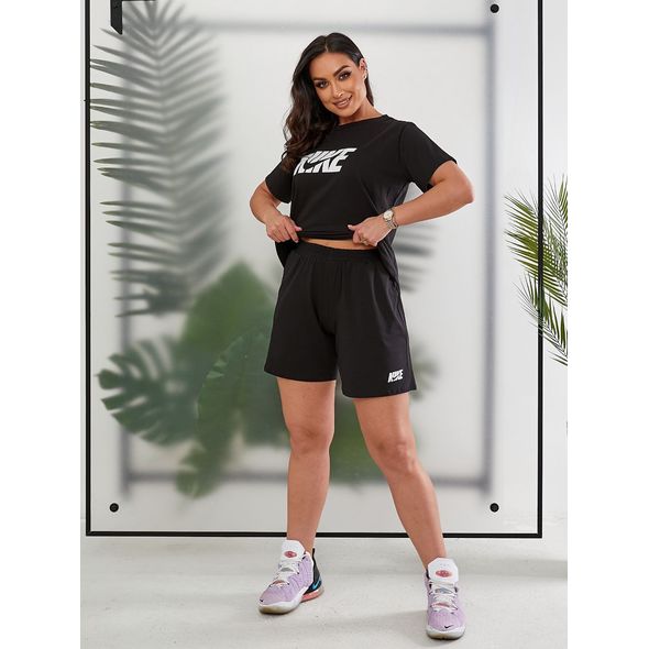 Жіночий спортивний костюм для повних чорний 3011, Колір: Чорний, Розмір: 48-50, фото 