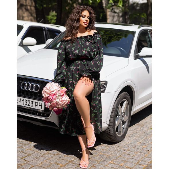 Літня сукня з шортами 1471, Колір: Чорний, Розмір: 46-48, фото , зображення 2