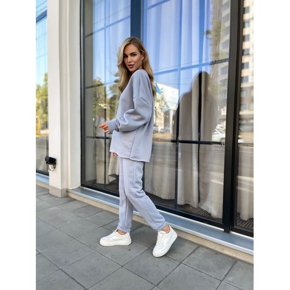 Женский спортивный костюм на флисе серый 3279, Цвет: Серый, Размер: 42-46 UKR (One size), фото 