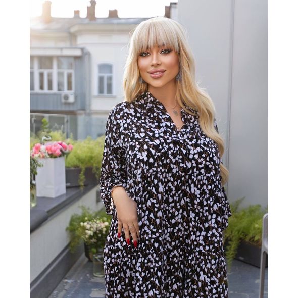 Красива сукня великого розміру чорна 428, Колір: Чорний, Розмір: 50-54, фото , зображення 2