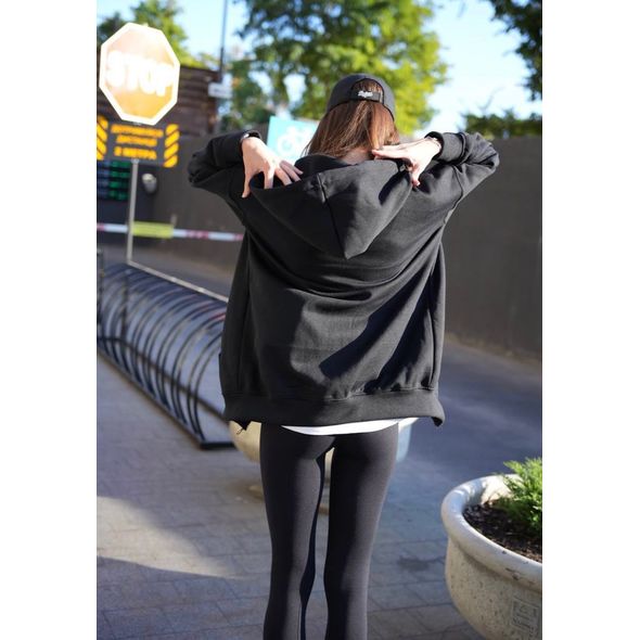 Жіночий худі чорний 524, Колір: Чорний, Розмір: 42-46, фото , зображення 2