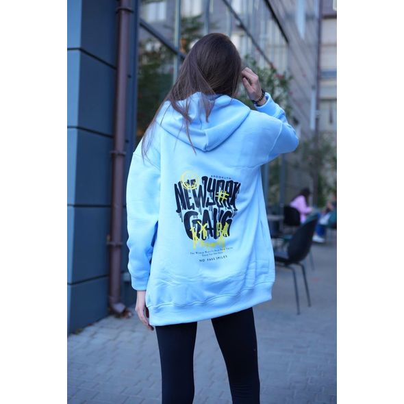 Женская толстовка на молнии голубая 525, Цвет: Голубой, Размер: 42-46 UKR (One size), фото 