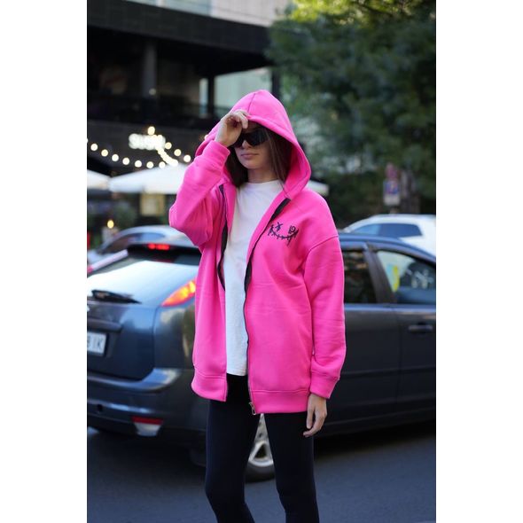 Толстовка жіноча на блискавці малинова 525, Колір: Малиновий, Розмір: 42-46, фото , зображення 2