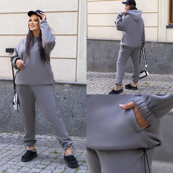 Жіночий спортивний костюм сірий 6113/6114, Колір: Сірий, Розмір: 42-46, фото 