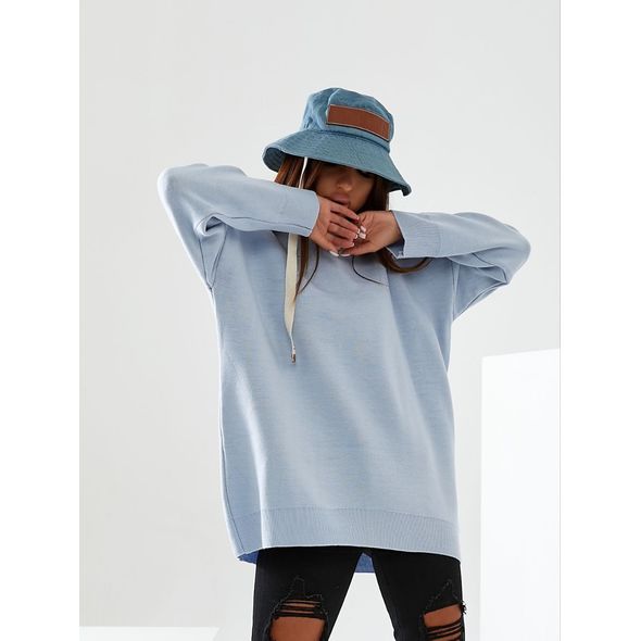 Женский свитер Love голубой 0225, Цвет: Голубой, Размер: 42-46 UKR (One size), фото , изображение 2