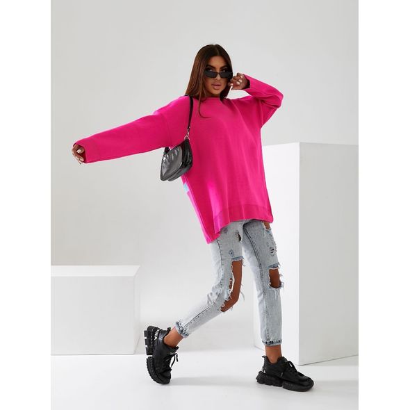 Женский свитер Love малиновый 0225, Цвет: Малиновый, Размер: 42-46 UKR (One size), фото , изображение 4