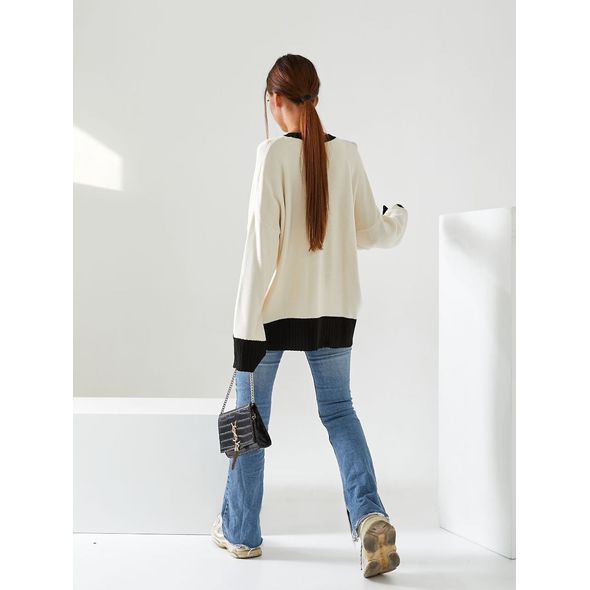 Жіночий светр в'язаний білий 0226, Колір: Білий, Розмір: 42-46, фото , зображення 2