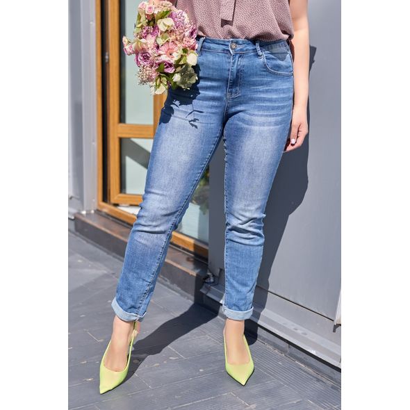 Женские джинсы синие зауженные в802-09, Цвет: Синий, Размер женских джинсов: 33, фото 