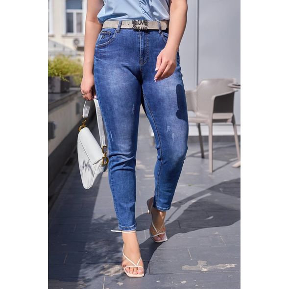 Жіночі джинси великого розміру ат89, Колір: Синій, Розмір жіночих джинсів: 34, фото 