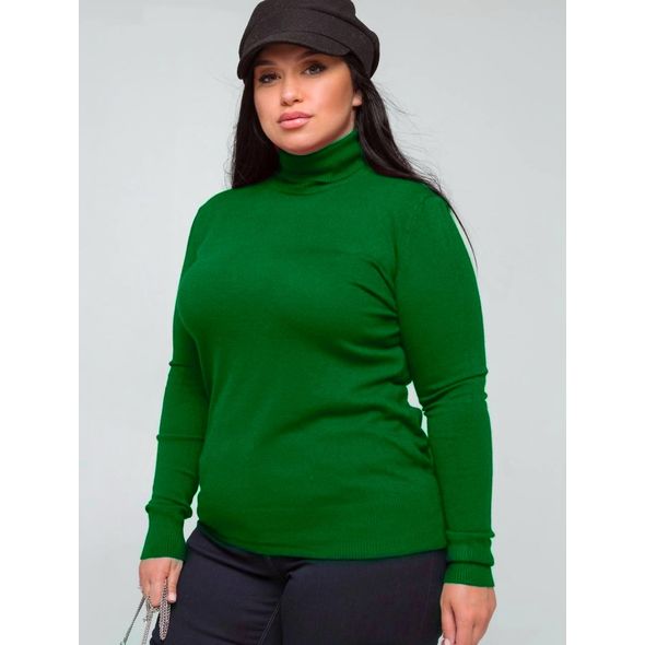 Женский гольф зеленый большого размера 9021, Цвет: Зеленый, Размер: 48-54 UKR (One size), фото 