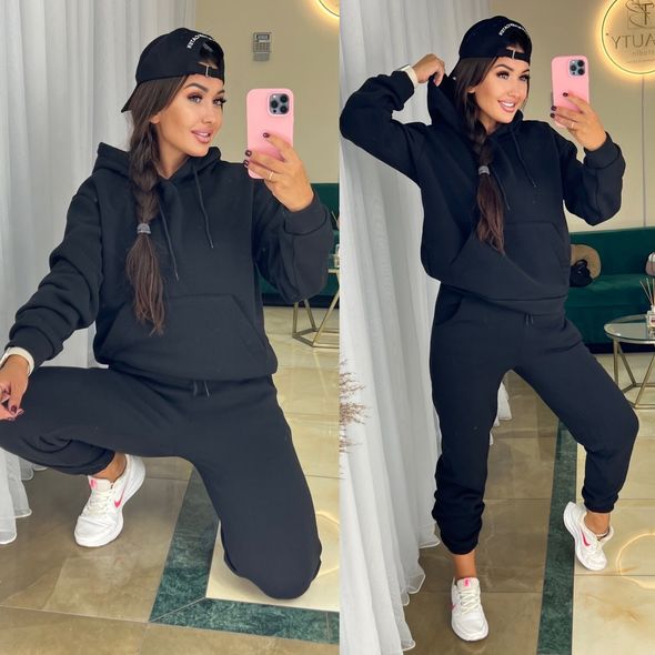 Женский спортивный костюм черной  672-5372, Цвет: Черный, Размер: 50-52 UKR, фото 