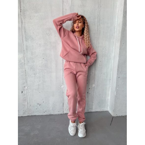 Женский спортивный костюм пудра с капюшоном 10429, Цвет: Пудра, Размер: S-M (42-44 UKR), фото 