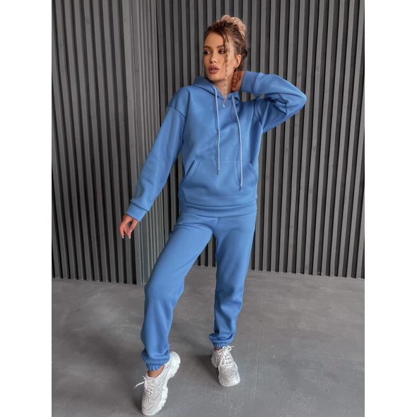 Женский спортивный костюм голубой с капюшоном 10429, Цвет: Голубой, Размер: S-M (42-44 UKR), фото 