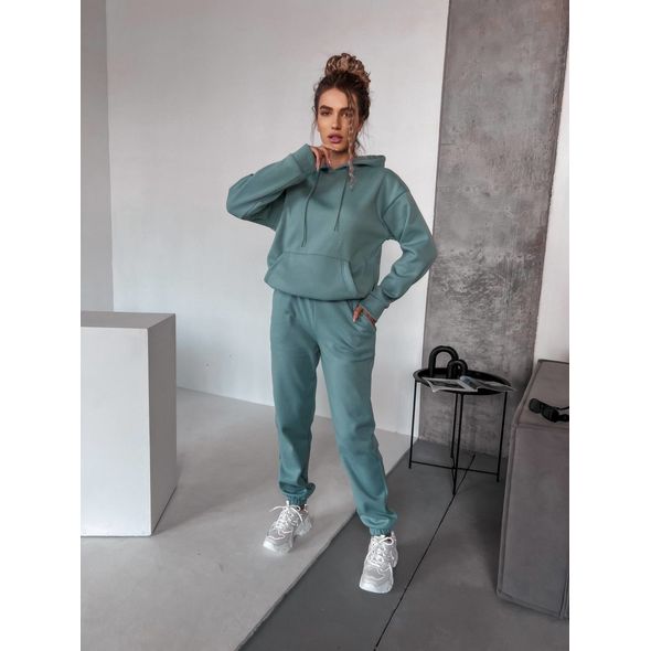 Женский спортивный костюм мятный с капюшоном 10429, Цвет: Мятный, Размер: S-M (42-44 UKR), фото 