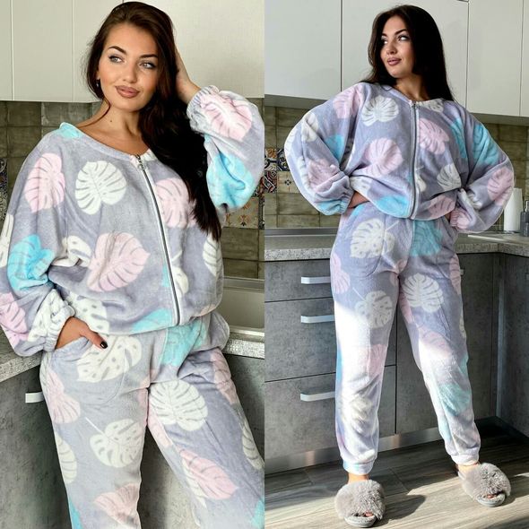 Женская пижама серая теплая н802-41683.1, Цвет: Серый, Размер: 42-46 UKR (One size), фото 