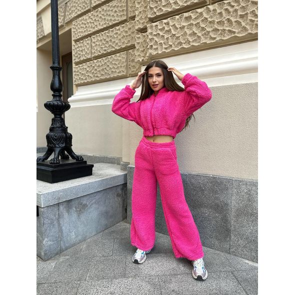 Женский спортивный костюм тройка теплый прогулочный малиновый 2008, Цвет: Малиновый, Размер: S-M (42-44 UKR), фото 