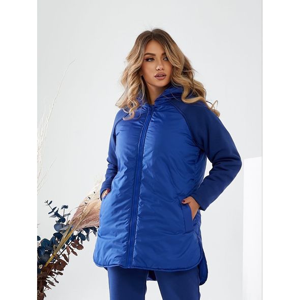 Жіночий спортивний костюм трійка теплий колір електрик 30506, Колір: Електрик, Розмір: s-m, фото , зображення 3