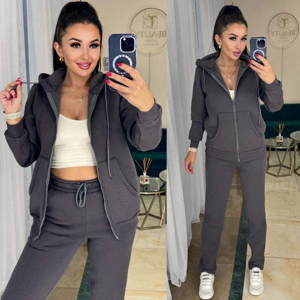 Жіночий спортивний костюм темно-сірий 680-5380, Колір: Темно-сірий, Розмір: 50-52, фото 