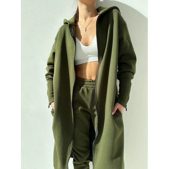 Женский спортивный костюм модный теплый хаки 2004, Цвет: Хаки, Размер: S-M (42-44 UKR), фото 