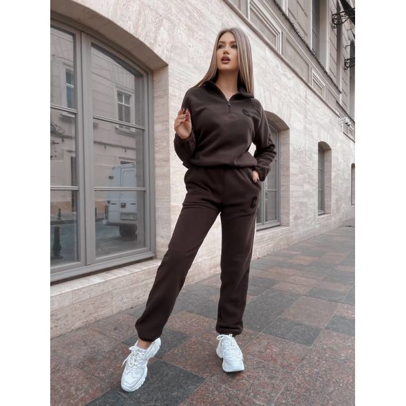Женский спортивный костюм шоколадная флисовый 10431, Цвет: Шоколад, Размер: L (46 UKR), фото 