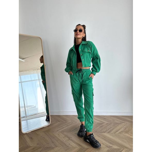 Женский костюм вельветовый зеленый 2009, Цвет: Зеленый, Размер: S-M (42-44 UKR), фото 